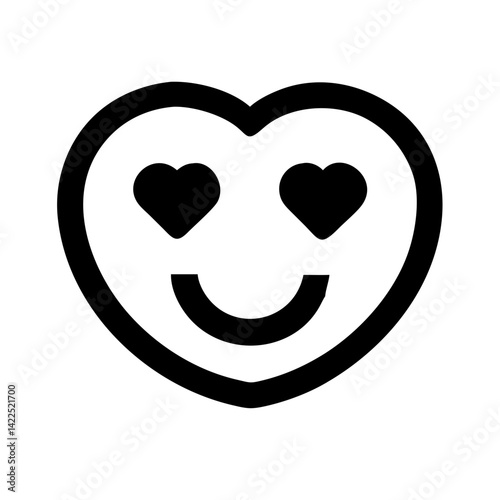 love emoji glyph icon flat vector icon