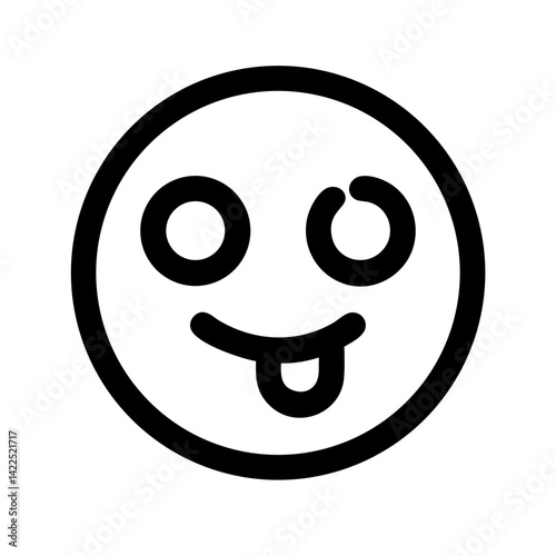 silly emoji glyph icon flat vector icon