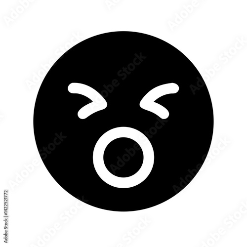 yelling emoji glyph icon flat vector icon