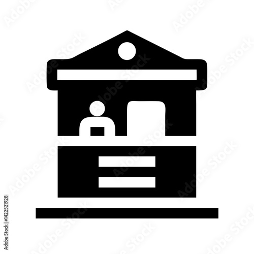 ticket office icon  flat vector icon