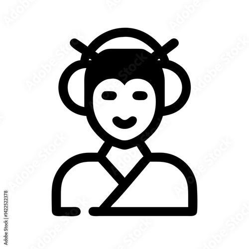 geisha icon  flat vector icon