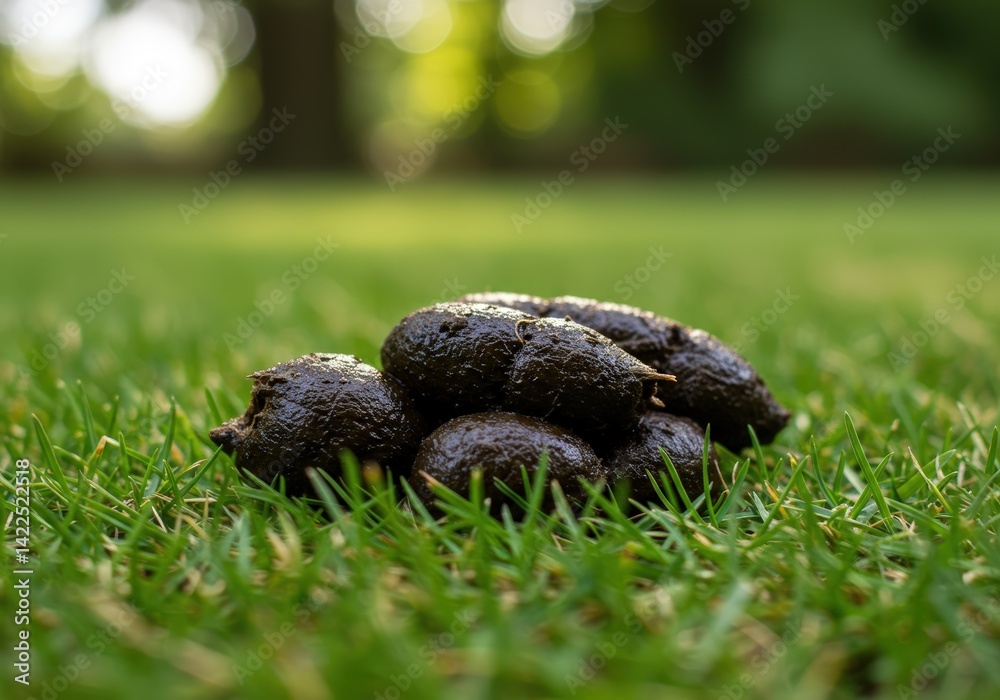 Obraz premium Deer droppings on grass
