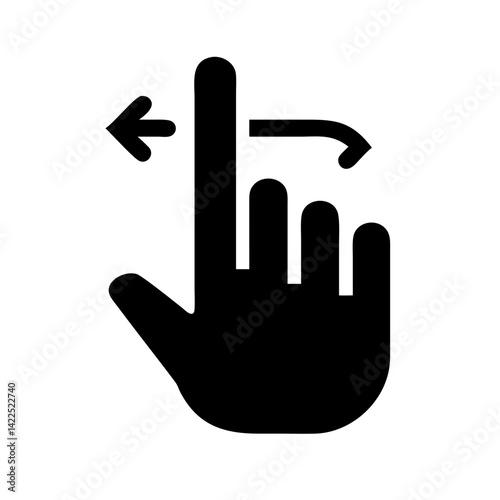 swipe hand glyph icon flat vector icon
