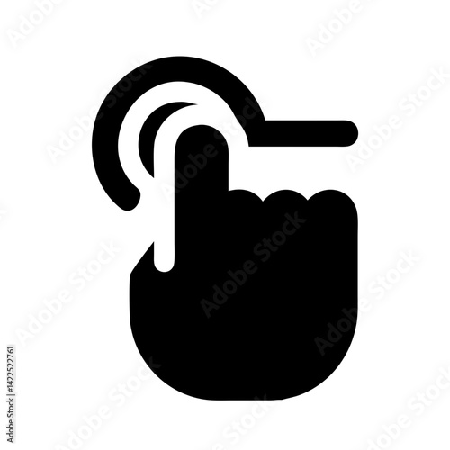 touch hand glyph icon flat vector icon