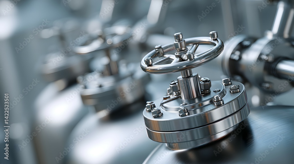 Close-up of industrial valves and pipes. Close-up of industrial valves and pipes.
