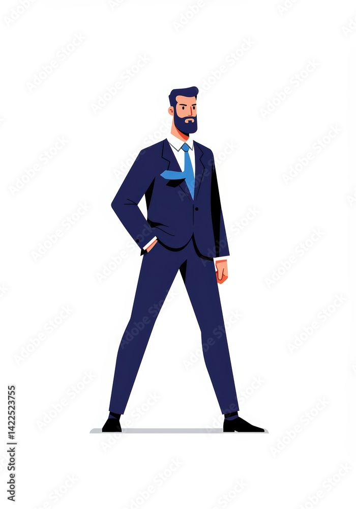 Stylized illustration of a Businessman posing over isolated on a white Stylized illustration of a Businessman posing over isolated on a white