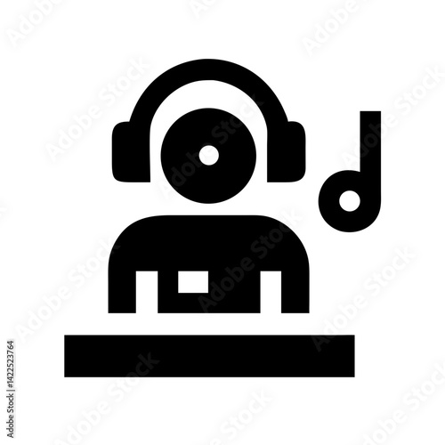 dj icon  flat vector icon