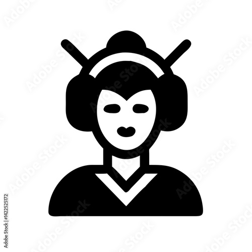 geisha icon  flat vector icon