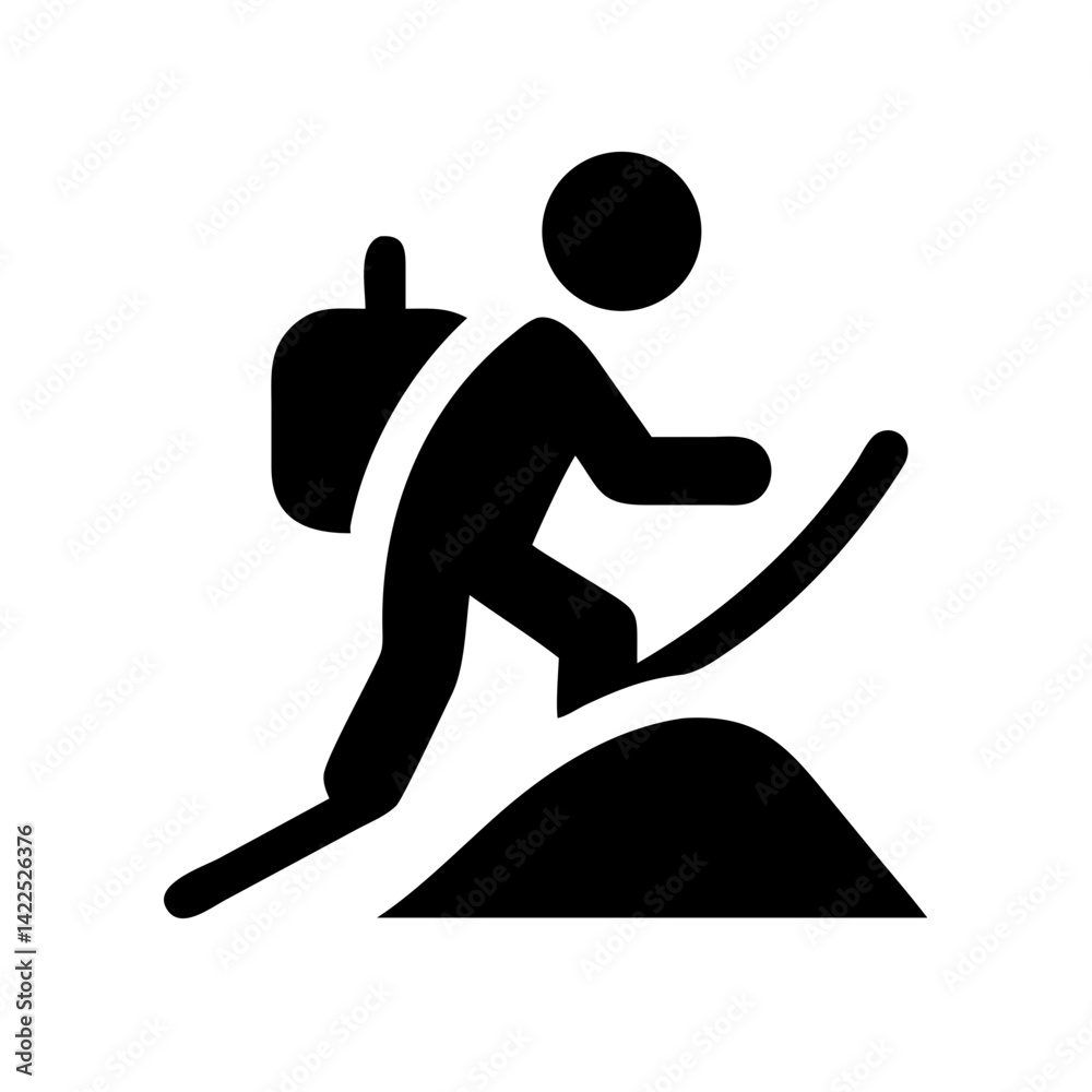 Fototapeta premium hiking icon flat vector icon