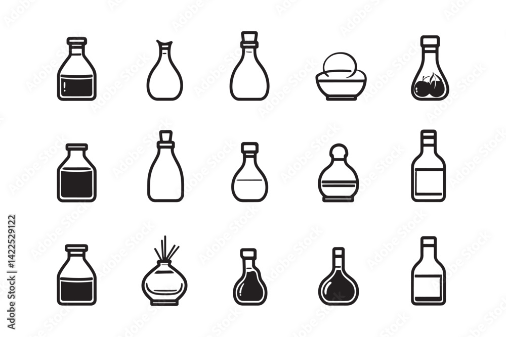 Soy sauce 2D line art design Soy sauce 2D line art design