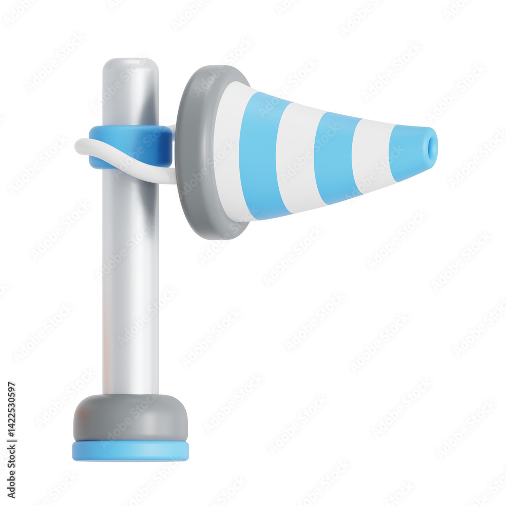 Fototapeta premium 3D illustration of wind direction tool