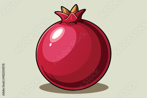 pomegranate fruit vector illustration .