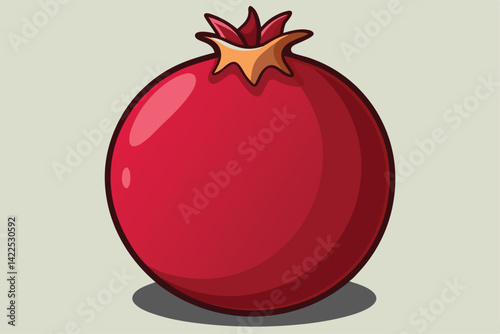 pomegranate fruit vector illustration .