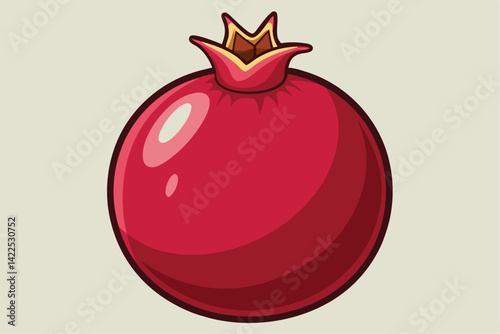 pomegranate fruit vector illustration .