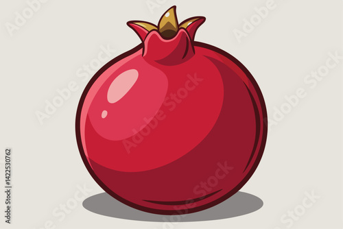 pomegranate fruit vector illustration .