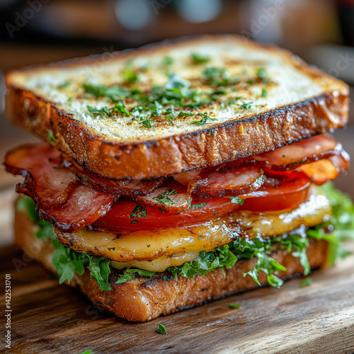 Enjoying a delicious BLT sandwich made with fresh ingredients in a cozy home kitchen setting