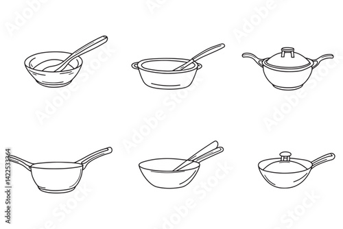Stir-fry mix ultra minimalist line art