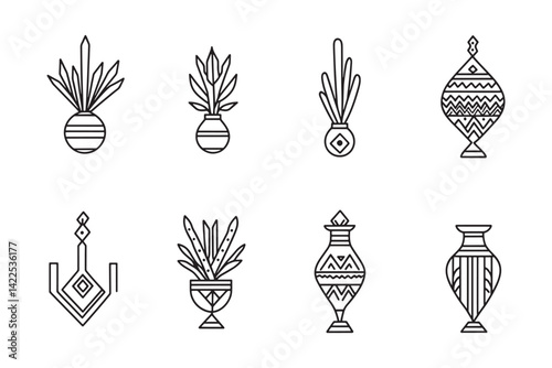 Sumac minimalist 2D line art vector
