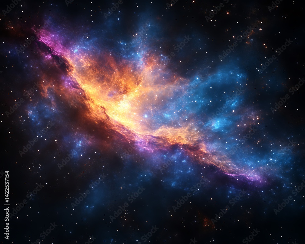 Fototapeta premium Cosmic Nebula, Colorful Space
