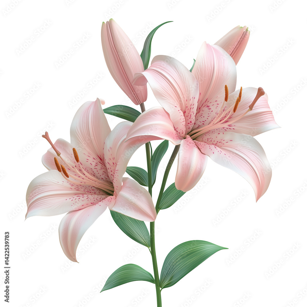 Fototapeta premium Lilies flower in transparent background