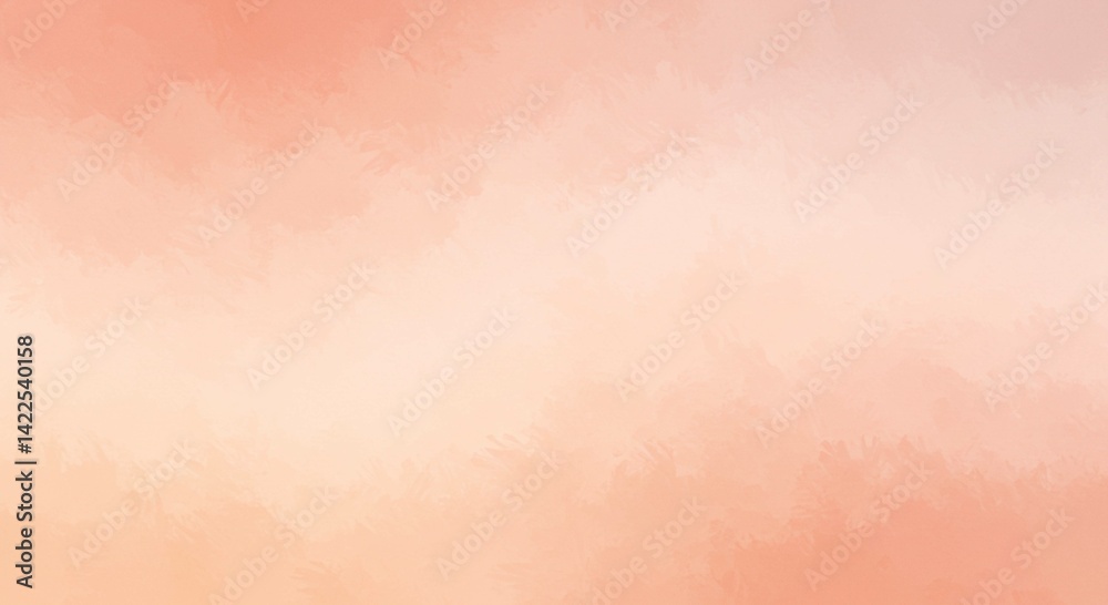 Fototapeta premium Peach Abstract Watercolor Background Texture Soft Pastel Painted Design Elegant Brushed Wallpaper