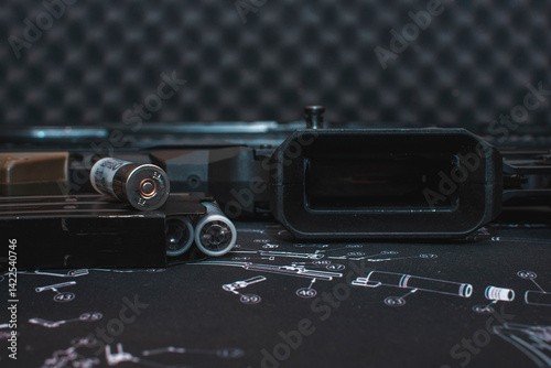 tactical shotgun with mag and 12 gauge shells