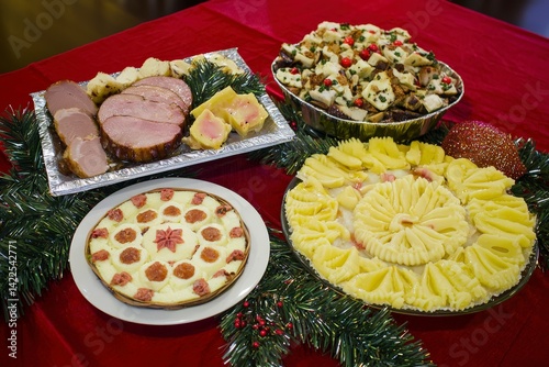 Festive Noche Buena Table Spread with Lechon and Holiday Treats