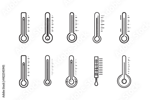 Minimalist Thermometer 2D line art design