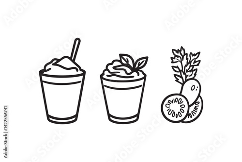 Tzatziki  minimalist line art illustration design