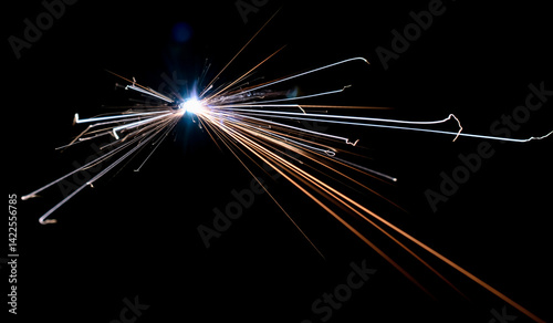 stars, explosion of sparks from an electrical short circuit