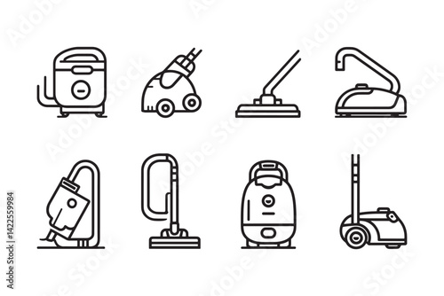 Vacuum Cleaner Icon 2D Minimalist Art