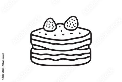 Victoria sponge minimalist line art icon