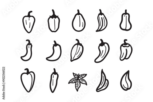 Clean White Pepper Icon Minimalist Art