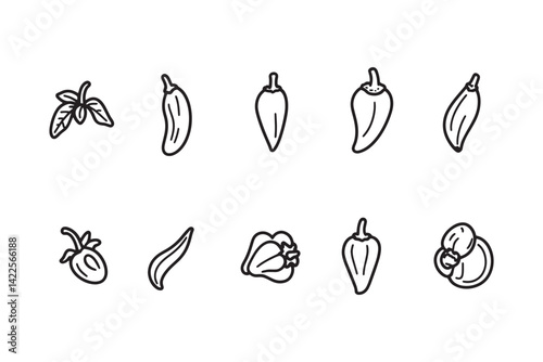 White Pepper Icon Simple Minimalist Art