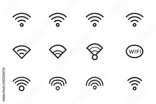 Ultra minimalist Wi-Fi Signal icon simple design