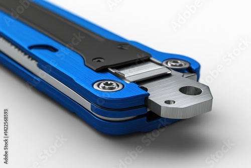 Wallpaper Mural Precision Folding Knife with Blue Handle and Stainless Steel Blade Detailed CloseUp for Tacti Torontodigital.ca