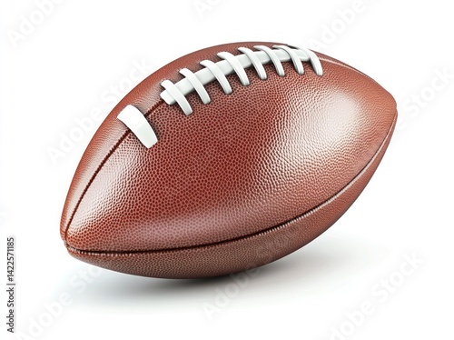 American Football: Detailed Brown Leather Ball, Classic Game Imagery