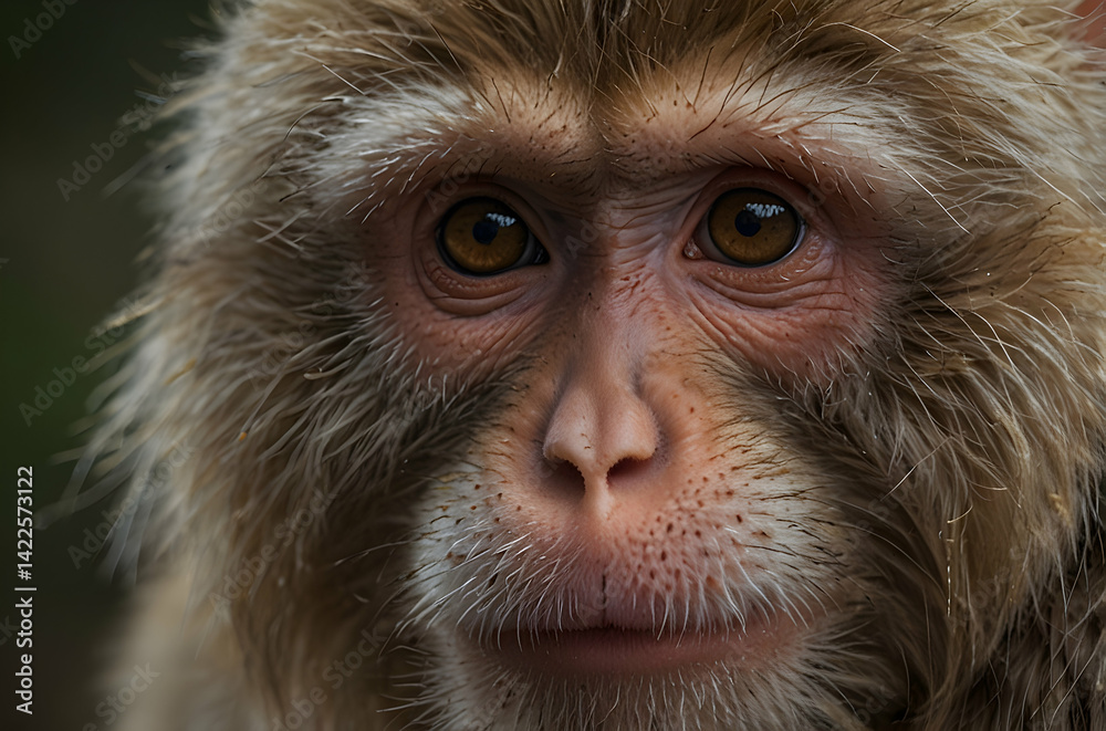 Obraz premium Inquisitive Macaque Expression