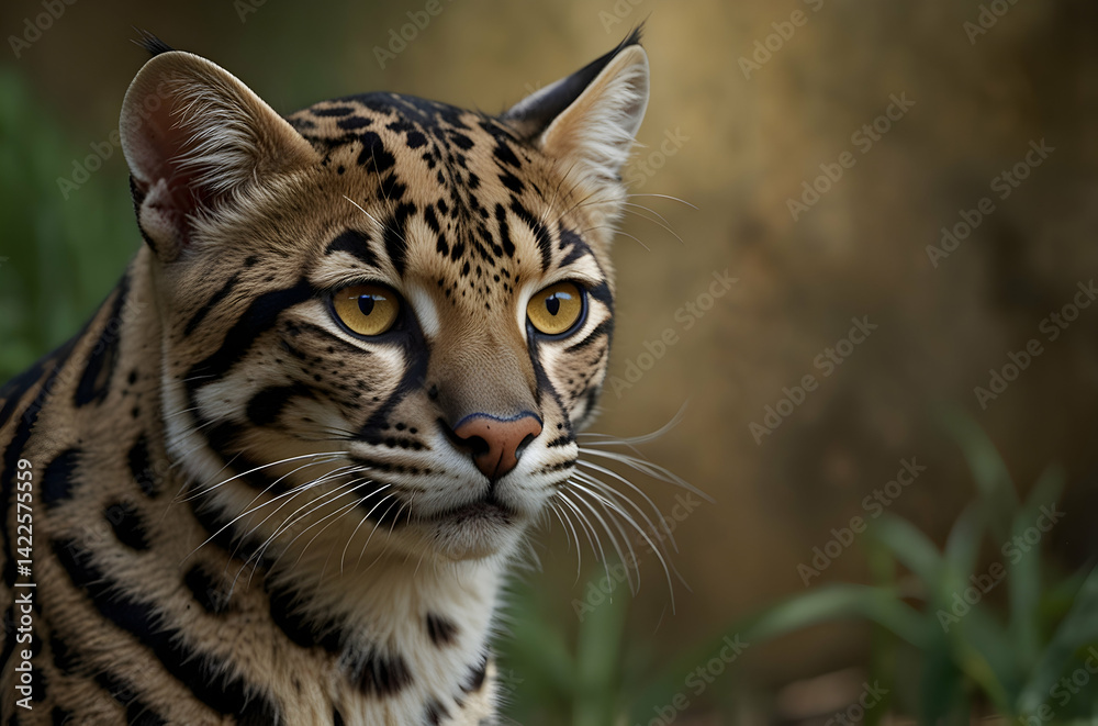 Fototapeta premium Majestic Ocelot Headshot