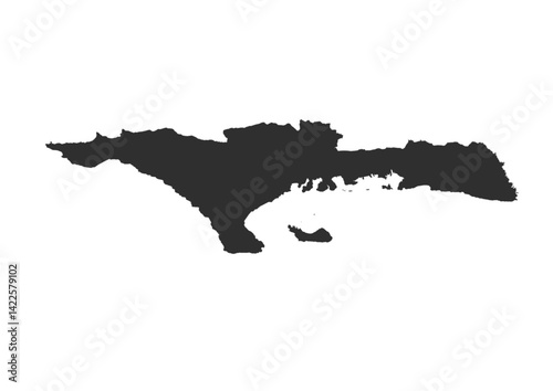 Minimalist black & white silhouette map of Les Cayes, Haiti. Perfect for disaster relief planning, travel guides, and educational materials about southern Haiti
