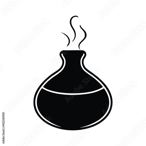 Boiling Potion Silhouette on White Background