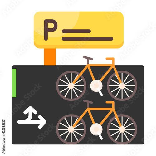 Parked bicycles Icon