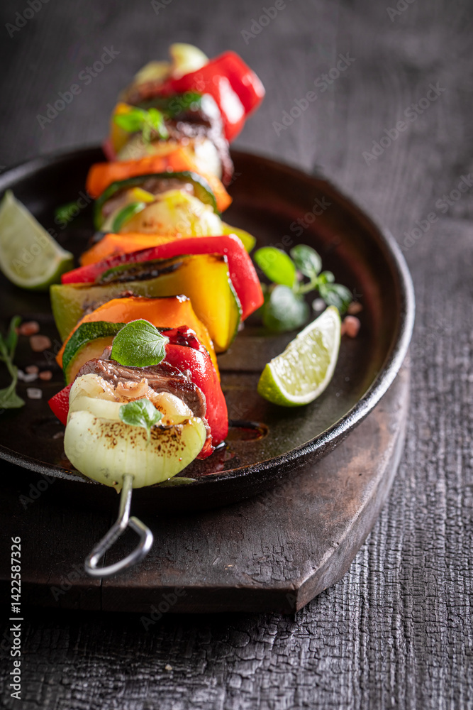Hot grilled skewer like popular grilled dishes.