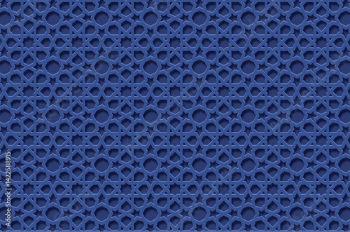 Vector islamic pattern blue metal background