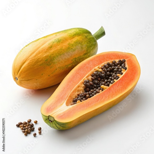 Wallpaper Mural papaya isolated on white background Torontodigital.ca