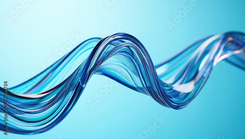 Wallpaper Mural Glass wavy shapes on a light background. 3d rendering background. Torontodigital.ca
