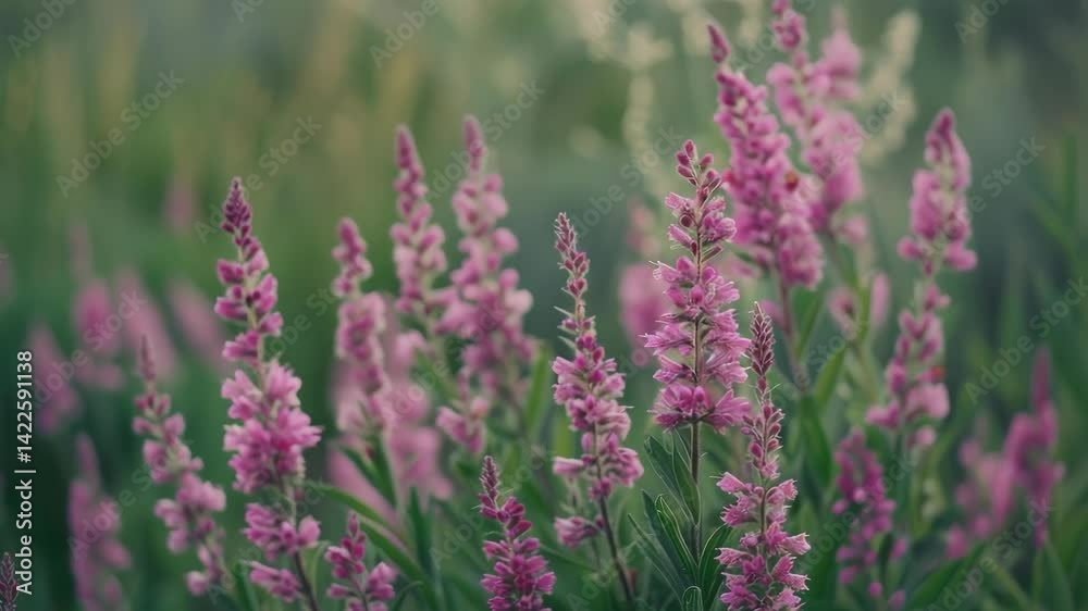 Close-up of pink flowers on green grass. Close-up of pink flowers on green grass.