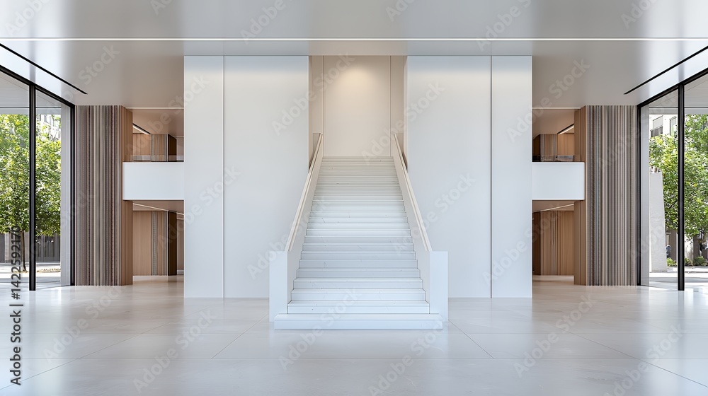 Fototapeta premium Modern staircase interior daylight