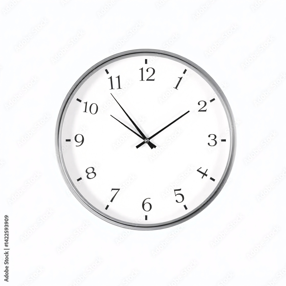 A simple round clock on white backdrop create with generative ai A simple round clock on white backdrop create with generative ai