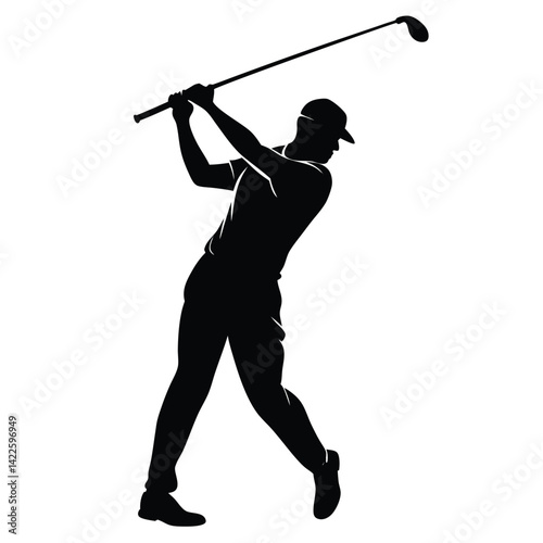 vector illustration of a golf player